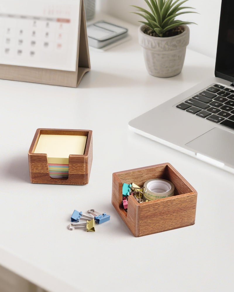 SWKHDKX Acacia Wood Sticky Note Holder, Post It Note Dispenser for Office Desk, 3x3 Sticky Notes Organizer, Wooden Memo Pad Holder for Desk Home Accessories, No Pads Included (Sticky Note Holder) - Image 5